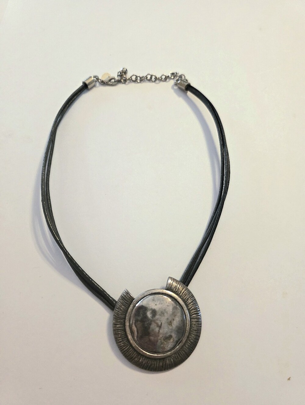 Chico's Silvertone Abstract Necklace